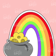 Untitled_Artwork-8.png Pot of Gold with a Rainbow St Patrick's Day Cookie Cutter