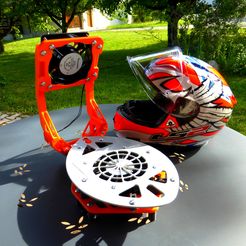 P1040011.JPG STL file Motorcycle helmet fan - motorcycle helmet dryer "dual" fan・3D printer model to download