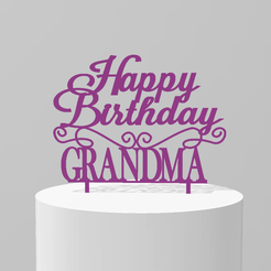 topper_birthday_grandma.png Archivo STL Cake topper abuela cumpleaños・Modelo imprimible en 3D para descargar