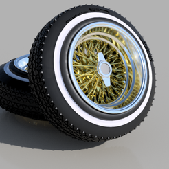 Lowrider-V2-v3.png STL file Lowrider Wire rims (Zenith style) with tires・3D printable model to download, Dirty_customs