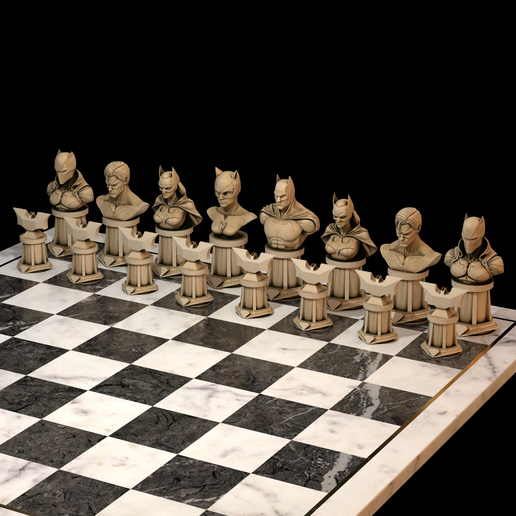 ♟️ Batman Themed Chess Set Catwoman Batgirl Nightwing Red Hood