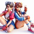 _d898b171-0556-488f-86b1-e725ea5b8e65.jpeg Two Street Fighter Girls Dynamic Combat Pose Detailed Figurine