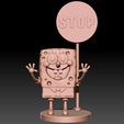 1.jpg Free STL file Spongebob Stop・Design to download and 3D print, yugeshsandhi