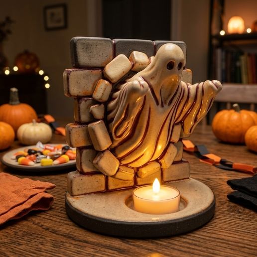 Halloween Ghost Candle Holder STL Spooky Tealight Holder
