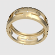 rotating_40.png Bold Geometric Pattern Ring 3D print