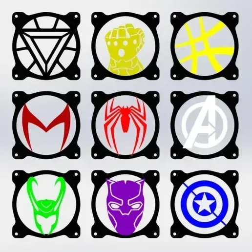 Marvel Fan Grill 9x Bundle 3D model
