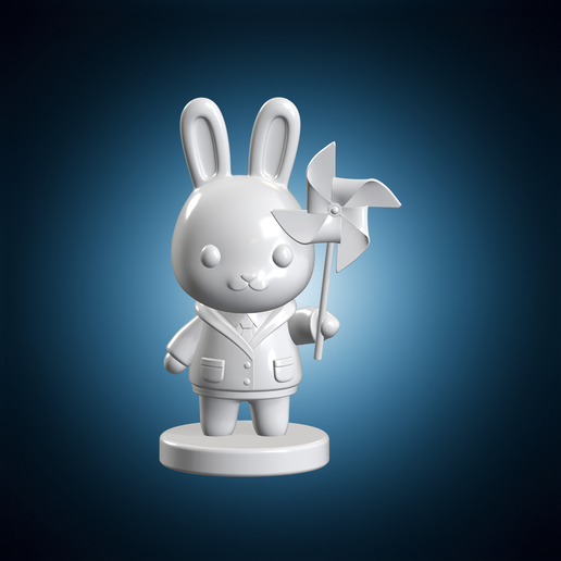 Bunny With Pinwheel Character Figure
