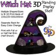 Witch-Hat-Shelf-IMG.jpg 3D Witch Hat Standing 3-Tier Shelf STL Gothic Wiccan Crystal Display