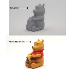 pooh-resin-angle1.jpg Free STL file Winnie the Pooh - Onepiece・Template to download and 3D print