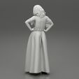 Girl-0010.jpg Fashion Pretty Woman Long Dress Posing Hands Hips 3D Print Model