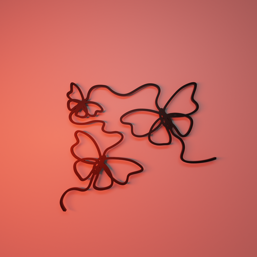 cuadro butterflies 3D model