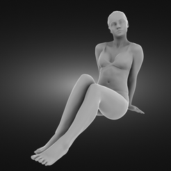 Girl-posing-on-the-beach-render.png Файл STL Girl posing on the beach・Модель 3D-принтера для загрузки