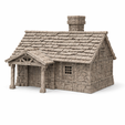 b254.png Rustikale mittelalterliche Steinhütte Miniatur 3D Printable STL