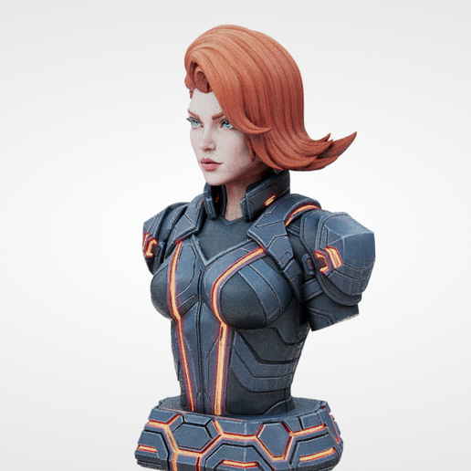 👤 Black Widow – Bust 100mm・ OBJ File for 3D printing・Cults