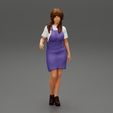 Girl1-0025.jpg Young woman in denim overalls 3D Print Model
