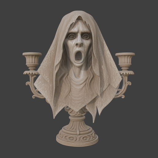 Haunted Nun Candelabra - 3D model önizlemesi