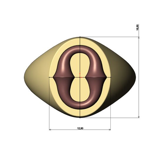Bone-link-Oval-ring-size7to10-08.jpg Bone link insert signet ring US sizes 7to10 3D print model