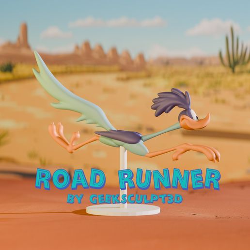 👾 Looney Tunes Road Runner Estatueta Colecionável・Arquivo STL