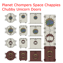 Planet Chompers Space Chappies Chubby Unicorn Doors STL file Planet Chompers Space Chappies Chubby Unicron Doors - World Eaters・3D printing model to download