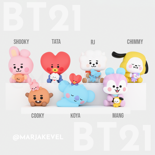 2025公式店舗 - Shooky y COOKY BT21 🎨 BTS・ printing・Cults 3D for File STL K-POP・アジア