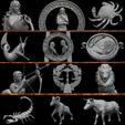 All-Zodiac.jpg All Zodiac Sign Of 3D Mystical Character For 3D Printing 3D print model