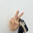 IMG_4509-conv.jpeg Peace Sign Hand Wall holder for keys / coat