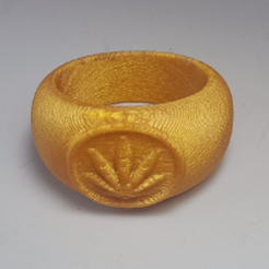 cannabis themed jewelry ring.