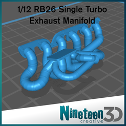 Cults-Big-single.png STL file 1/12 RB26 Big Single Turbo Manifold・3D printable model to download
