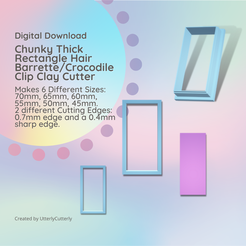 C4utterlycutterly-Instagram-Post-Square.png 3D-Datei Chunky Thick Rectangle Hair Barrette/Crocodile Clip Clay Cutter - STL Digital Download- 6 Größen - 2 Cutter Versionen, Zubehör, 3d Druck・Design zum Herunterladen und 3D-Drucken