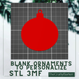 1-bulb-ornament-blank.png Christmas Ornament Bundle 4 Blank ornaments / personalized shapes / gifts / bllank templates / crafts / kids crafts