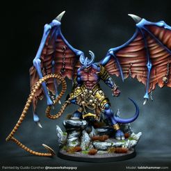 evolved-ambassador_painted-by_tauworkshopguy_01.jpg STL file Evolved Ambassador Demon - modular winged demon set (Demonic Void Realms)・3D printable model to download