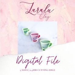 BWSV6691.jpg Teacup Polymer Clay Cutter File | STL Digital File | 5 Sizes | Cookie cutters | Polymer Clay Earrings  | Laralu Clay