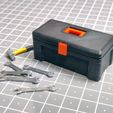 02.jpg 3D file Tool box 1/10 scale + hammer + wrenches・3D printer model to download