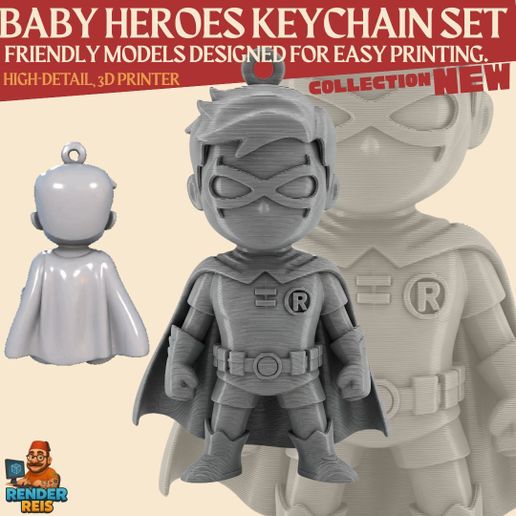 🗝️ Super Powers Collection – Vision, Robin & Venom 3D Keychain Set・ STL ...