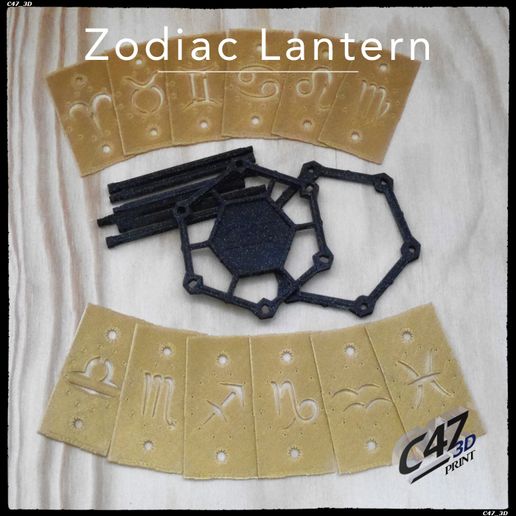 0-Parts-1.jpg Download STL file Zodiac Lantern - Capricorn (Goat) • 3D printing template, c47