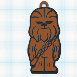 Chewbacca.png Archivo STL gratuito Pack llavero/posavaso Chewbacca・Design para impresora 3D para descargar