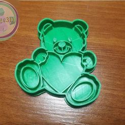 bear1.jpg Free STL file Valentine's day teddy bear cookie cutter・3D printer model to download, Things3D