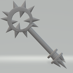 v2.png Free 3D file FHW: Sabbat Priest Star Mace ( Vampire the mask Prop)・3D printable object to download