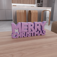 HighQuality.png 3D Merry Christmas Text Model For Christmas Decor with Stl File & Text Art, Letter Decor, 3D Printed Decor, 3D Print File, Letter Art