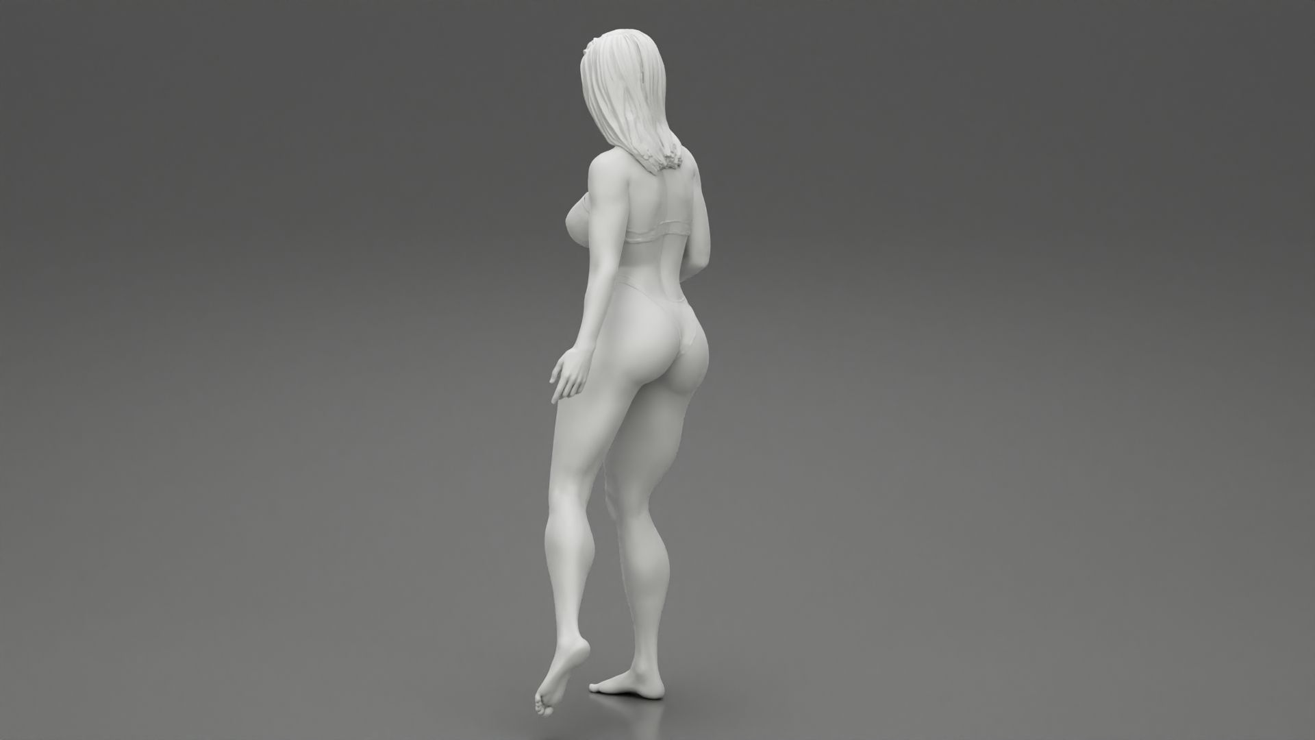Girl-10.jpg 3D file Pretty Bikini Woman Standing on one Leg 3D print model・3D print model to download, 3DGeshaft