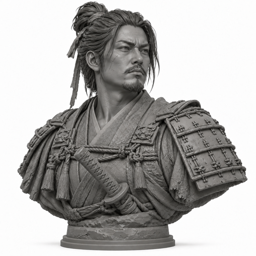 Lord Saito Bust – Ghost of Yōtei | 3 Sizes | 3D Printable STL