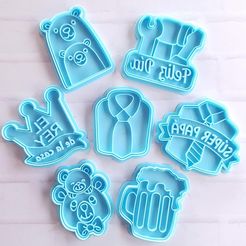 índicegrger.jpg Archivo STL SET X7 CORTANTES DÍA DEL PADRE - COOKIE CUTTER・Objeto imprimible en 3D para descargar