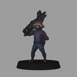 01.jpg Rocket Raccon - Guardians of the Galaxy Vol. 3 - LOW POLYGONS AND NEW EDITION