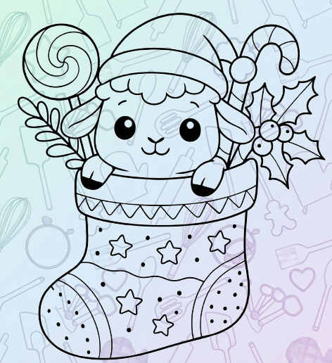 Christmas Sheep Stocking Cookie Cutter