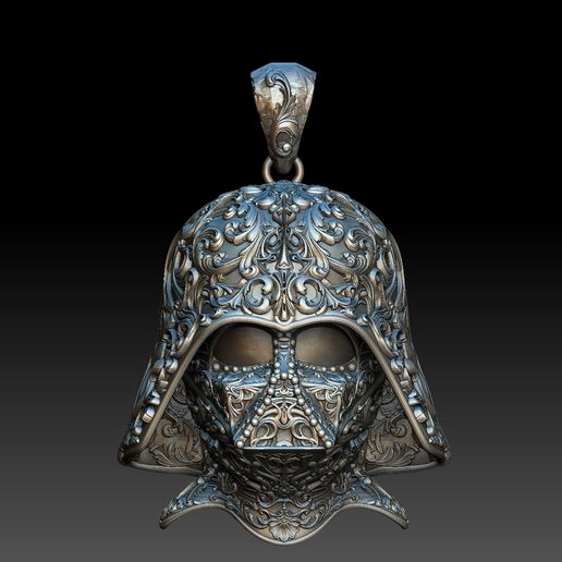1.jpg Pendentif casque ornemental Dark Vador - Modèle 3D