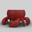 SimLab3127.png Cute Crab Planter - Adorable Beach Animal Pot - Summer Decor STL