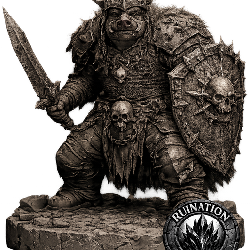 Pig faced Orc - Sword and Shield 1