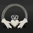 Shapr-Image-2023-03-27-203600.png The Claddagh Irish symbol, two hands holding a crowned heart, decoration, jewellry Hands, Heart and Crown,  symbol of romance