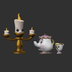 5.jpg Fichier STL MRS. POTTS ET CHIPS・Plan imprimable en 3D à télécharger