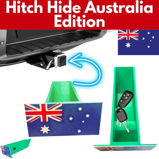 Hitch Hide – Australia Edition | 3D Printable Hidden Hitch Storage (Print-in-Place, No Supports)